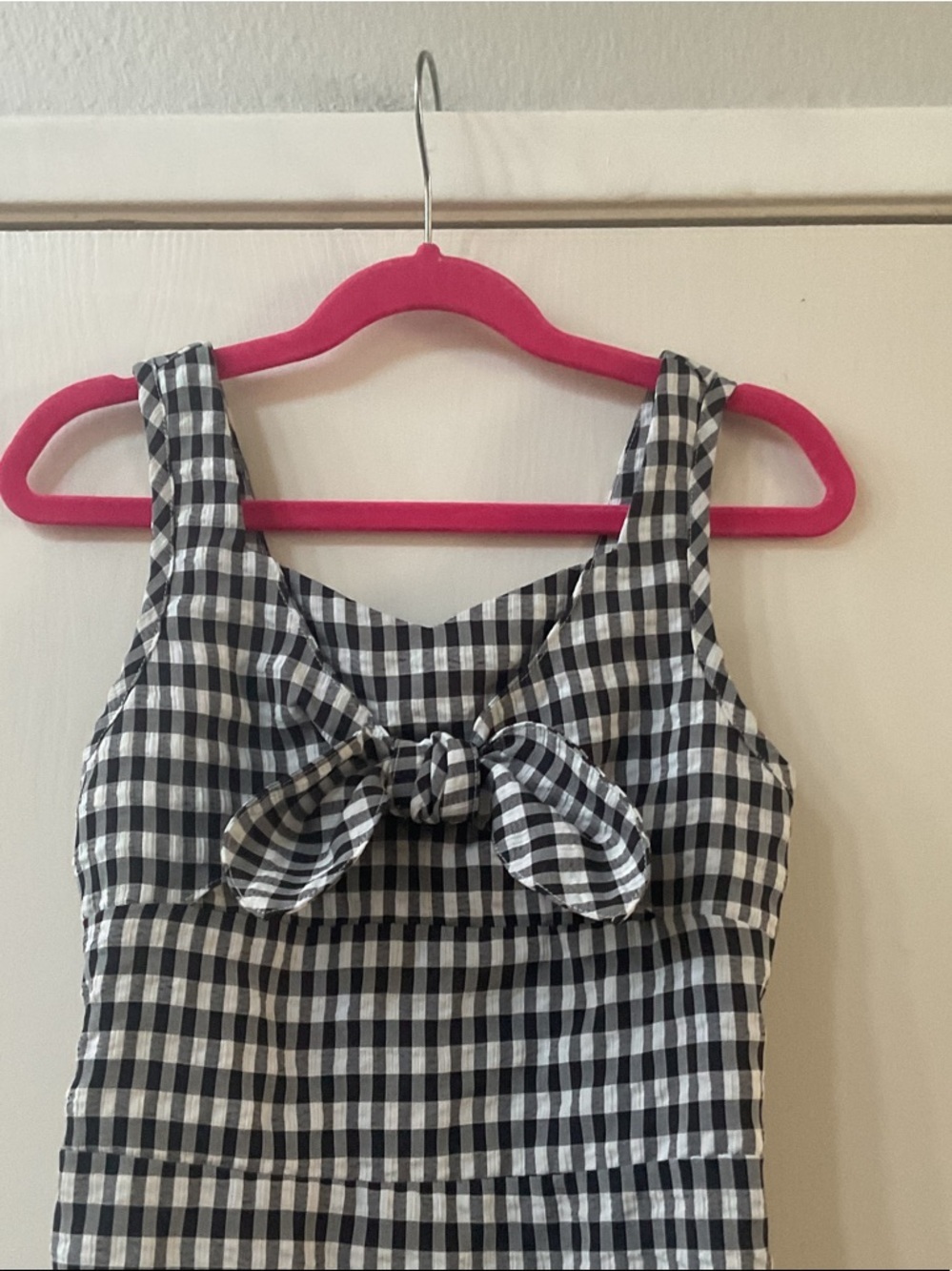 Guess Black and White Gingham Bow Sundress - Picture 2 of 4